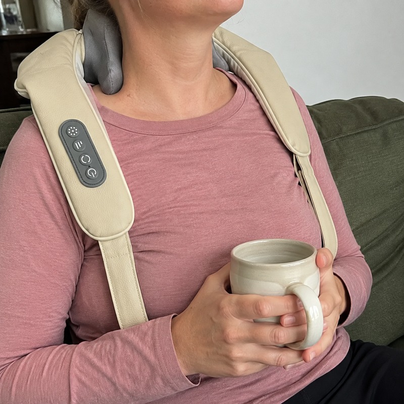 AI-generated sample: Device worn while holding mug